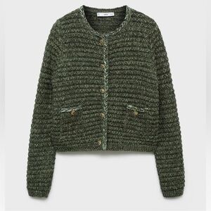MANGO LUREX CHUNKY-KNIT CARDIGAN SIZE M NWT